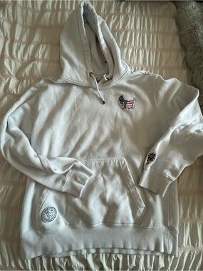 Patriotic Embroidered White Hoodie